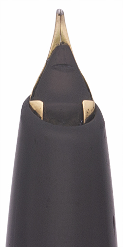 Aurora 88 Nikargenta Fountain Pen (1950s) - Black w Lined Alloy